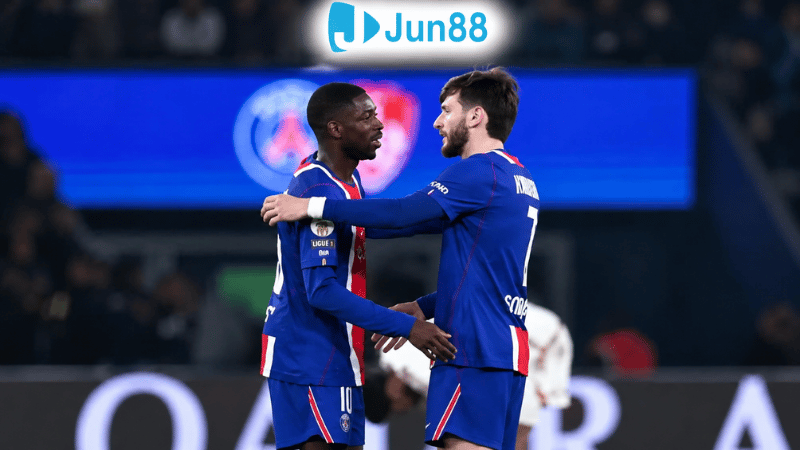 Dembele và Kvaratskhelia đang là bộ đôi sức mạnh trên hàng công của PSG